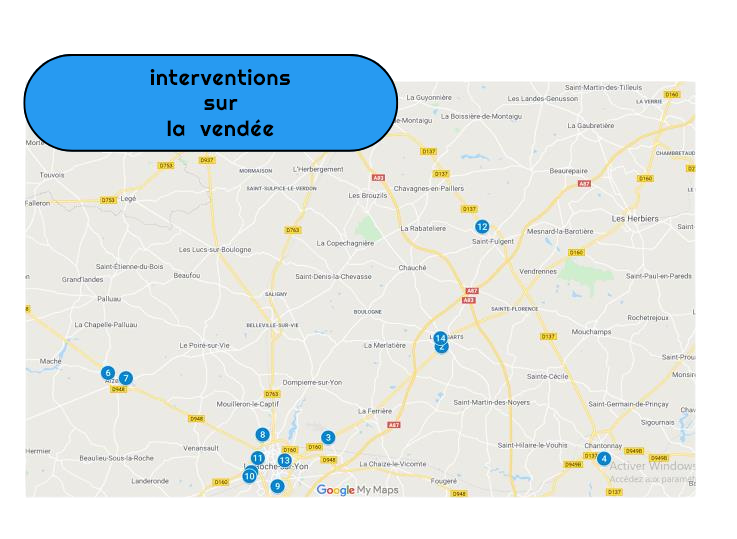 Carte interventions Vendée